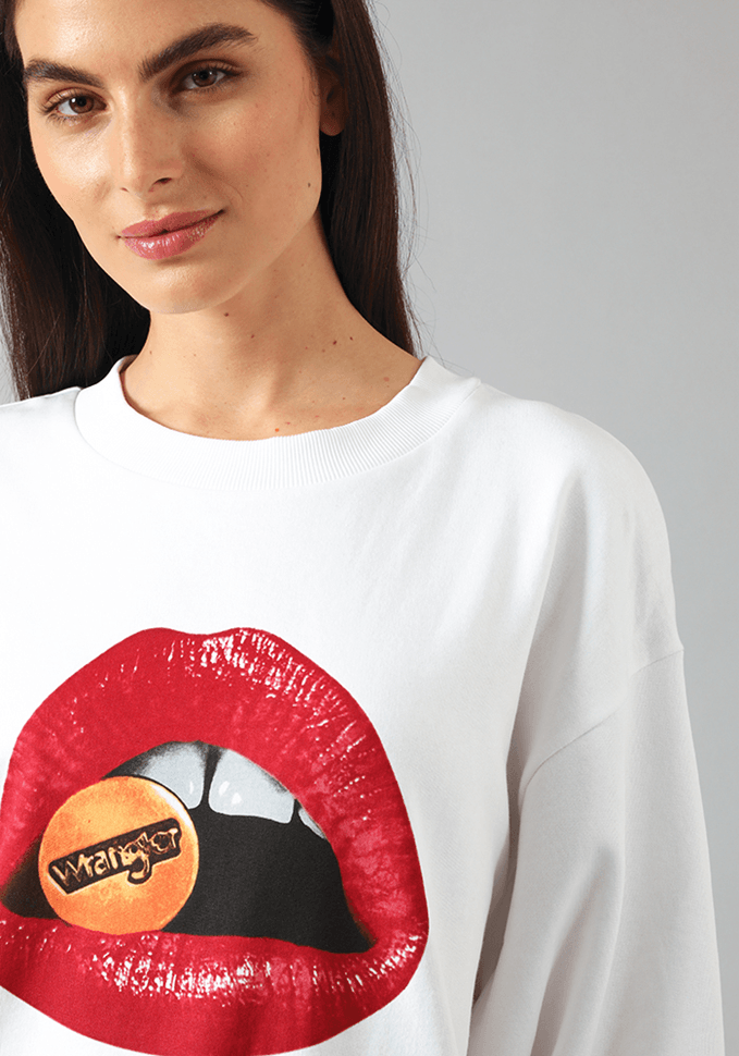 Polerón Retro Sweat Lips White