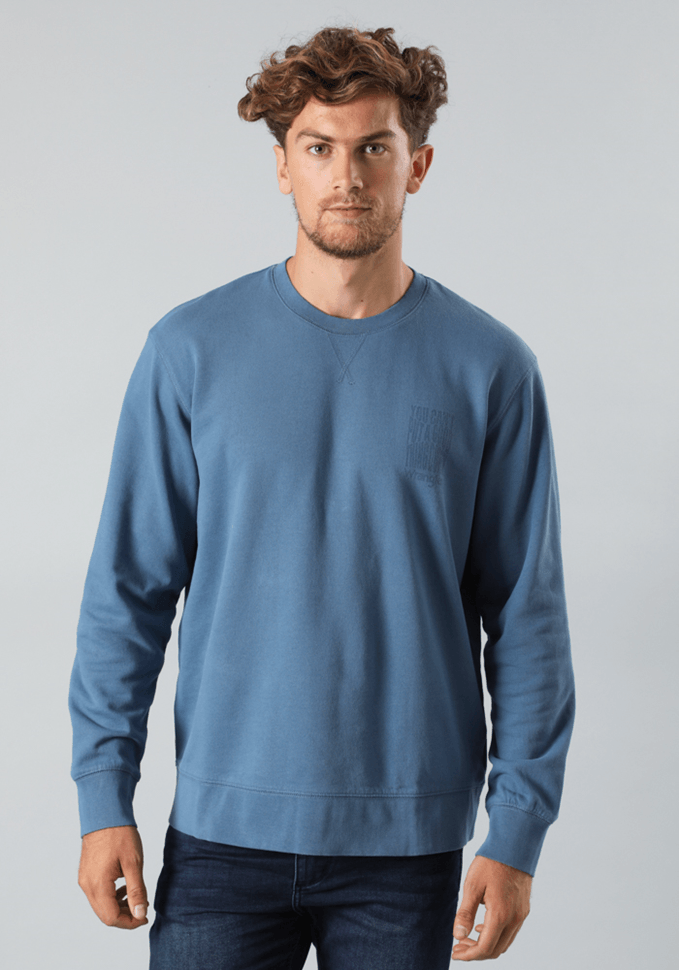 Polerón Hombre Crew Neck Stone Wash Blue