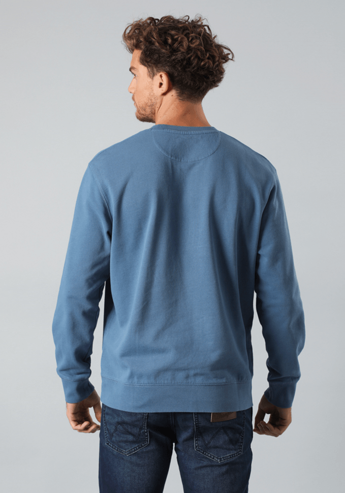 Polerón Hombre Crew Neck Stone Wash Blue