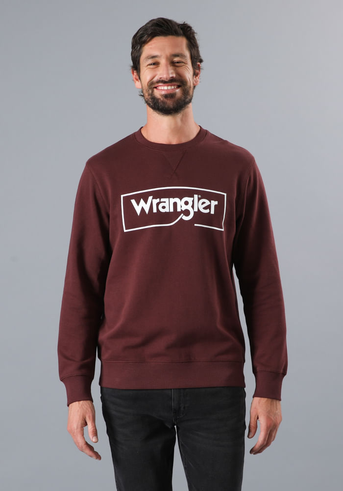Polerón Hombre Frame Logo Crew Bordeaux