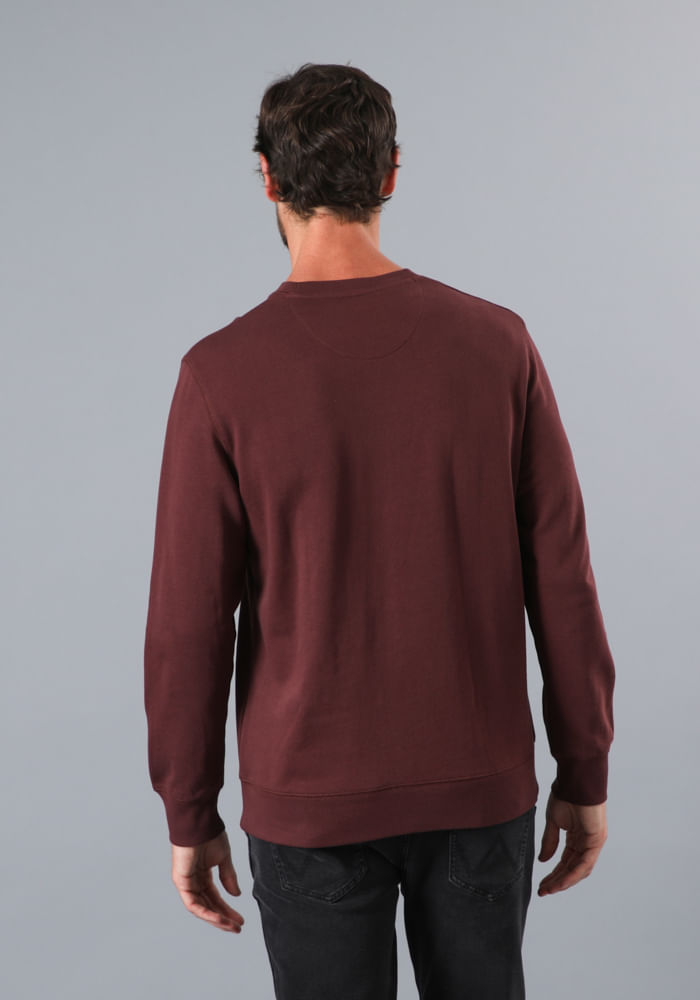 Polerón Hombre Frame Logo Crew Bordeaux