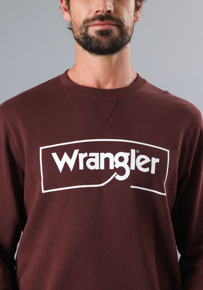 Polerón Hombre Frame Logo Crew Bordeaux