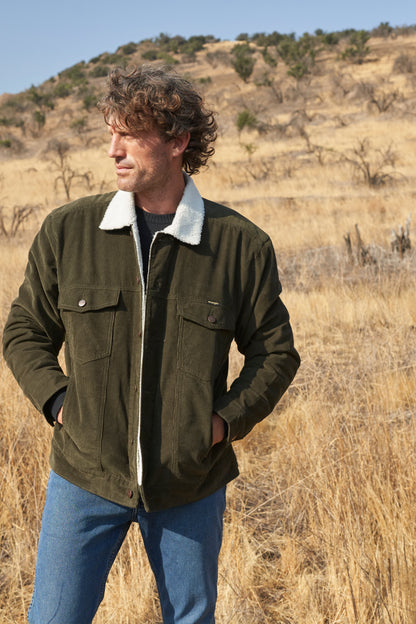 Chaqueta Hombre Sherpa Cotelé Regular Verde