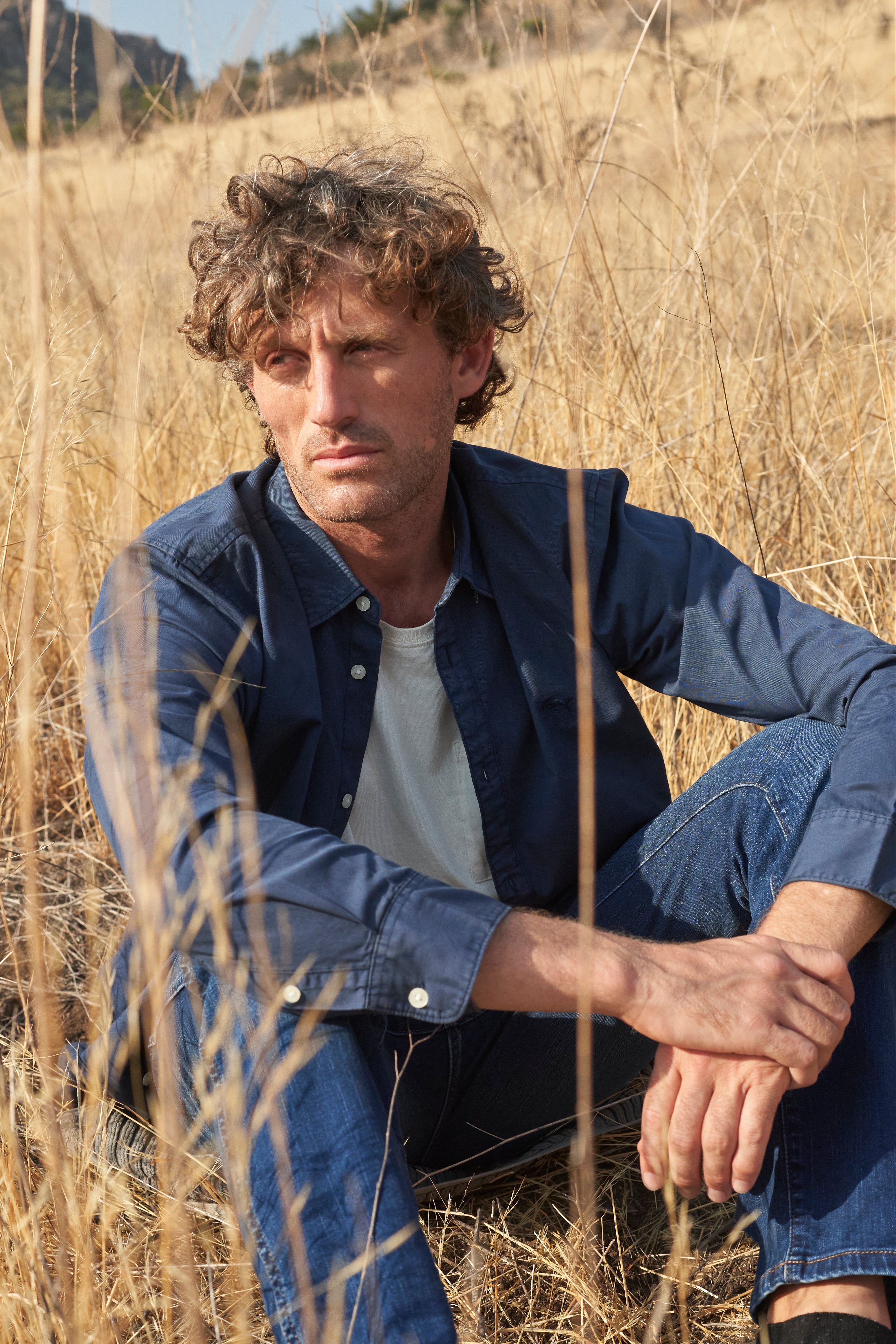 Camisa Hombre no Pocket Regular Azul