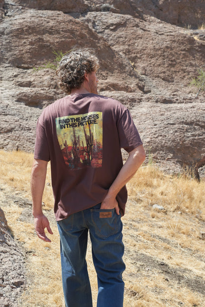 Polera Hombre Vintage Tee  Regular Café