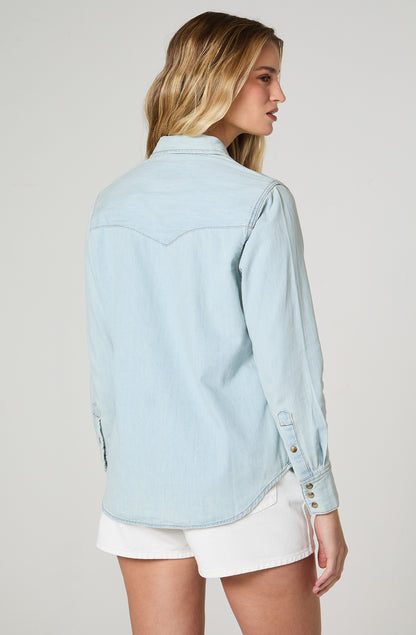 Camisa Mujer Denim Celeste