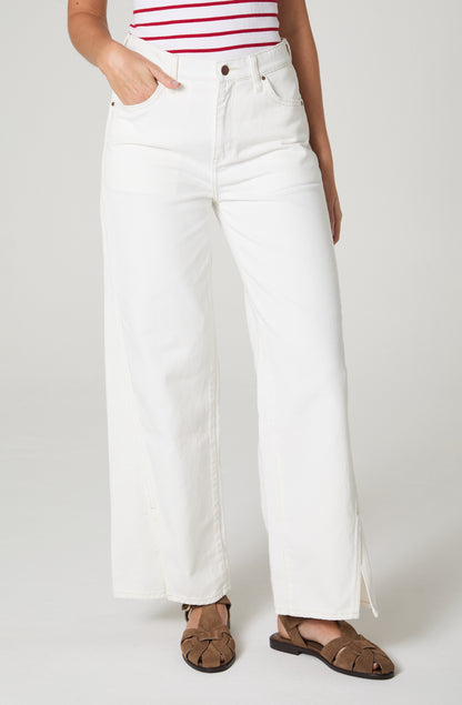 Jeans Mujer Loose Spat Relaxed Fit 100% Cotton Blanco