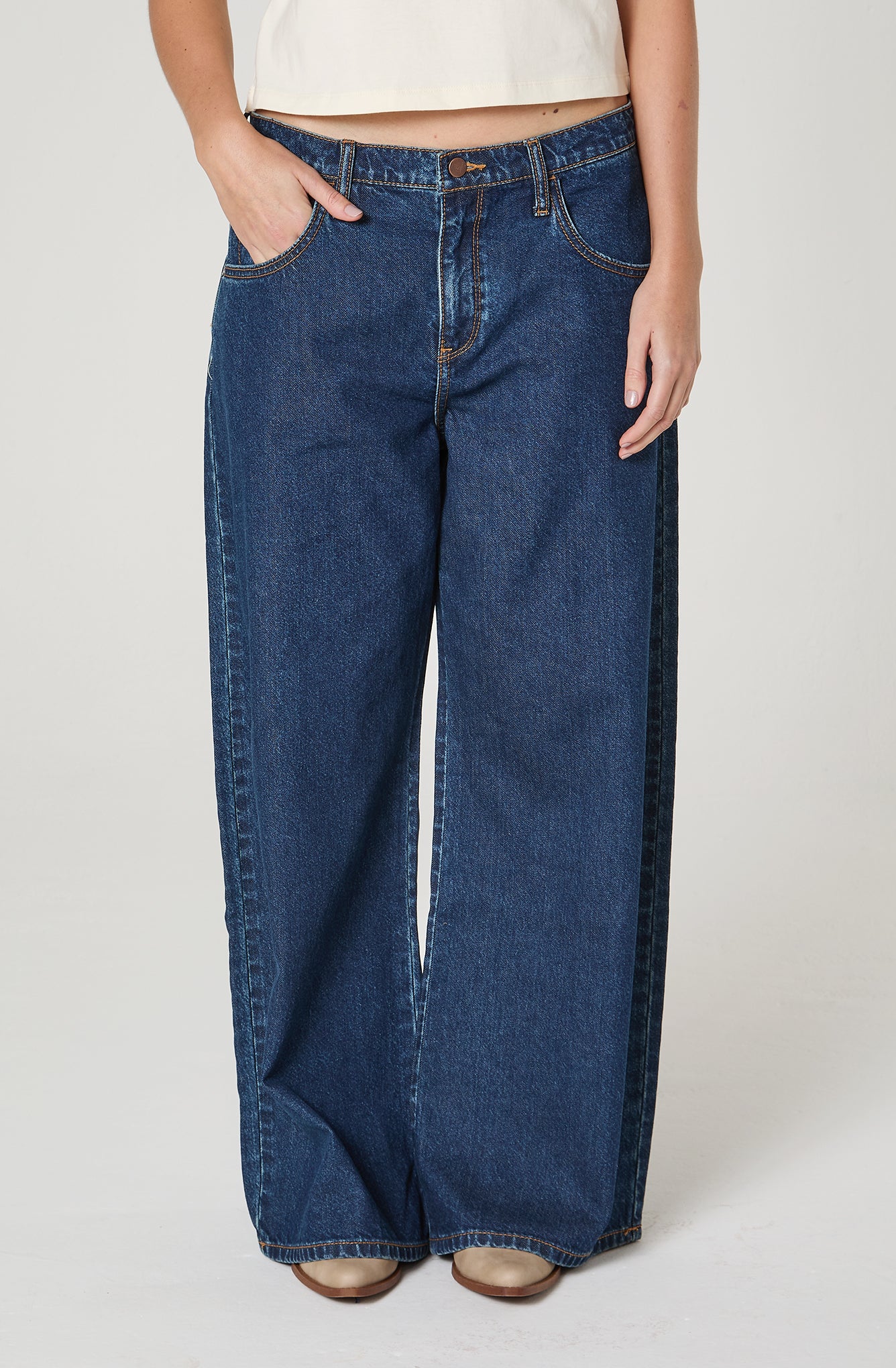 Jeans Mujer Ultra Barrel Barrel 100% Cotton Azul Medio