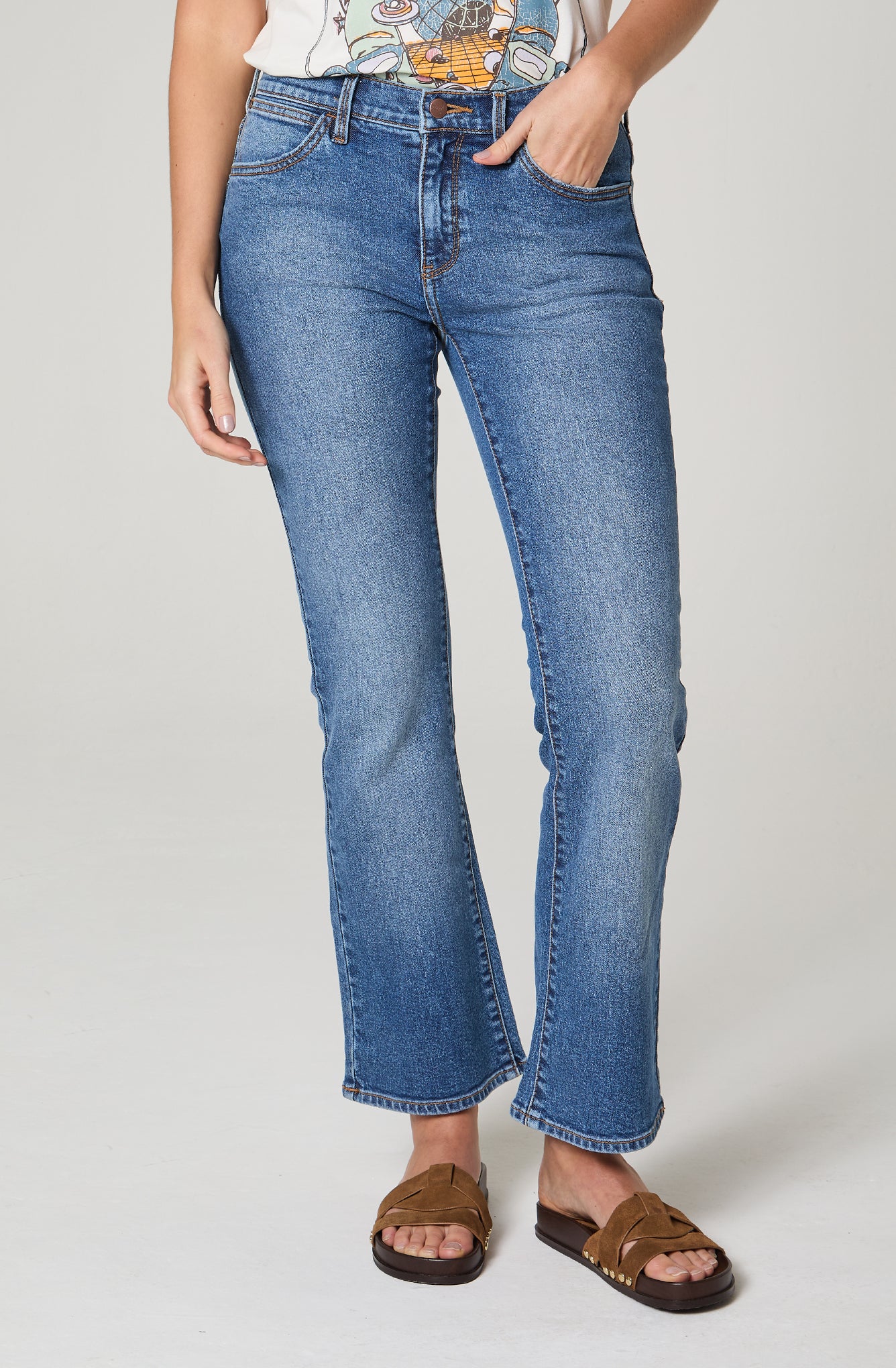Jeans Mujer Boot Cut  Azul Medio
