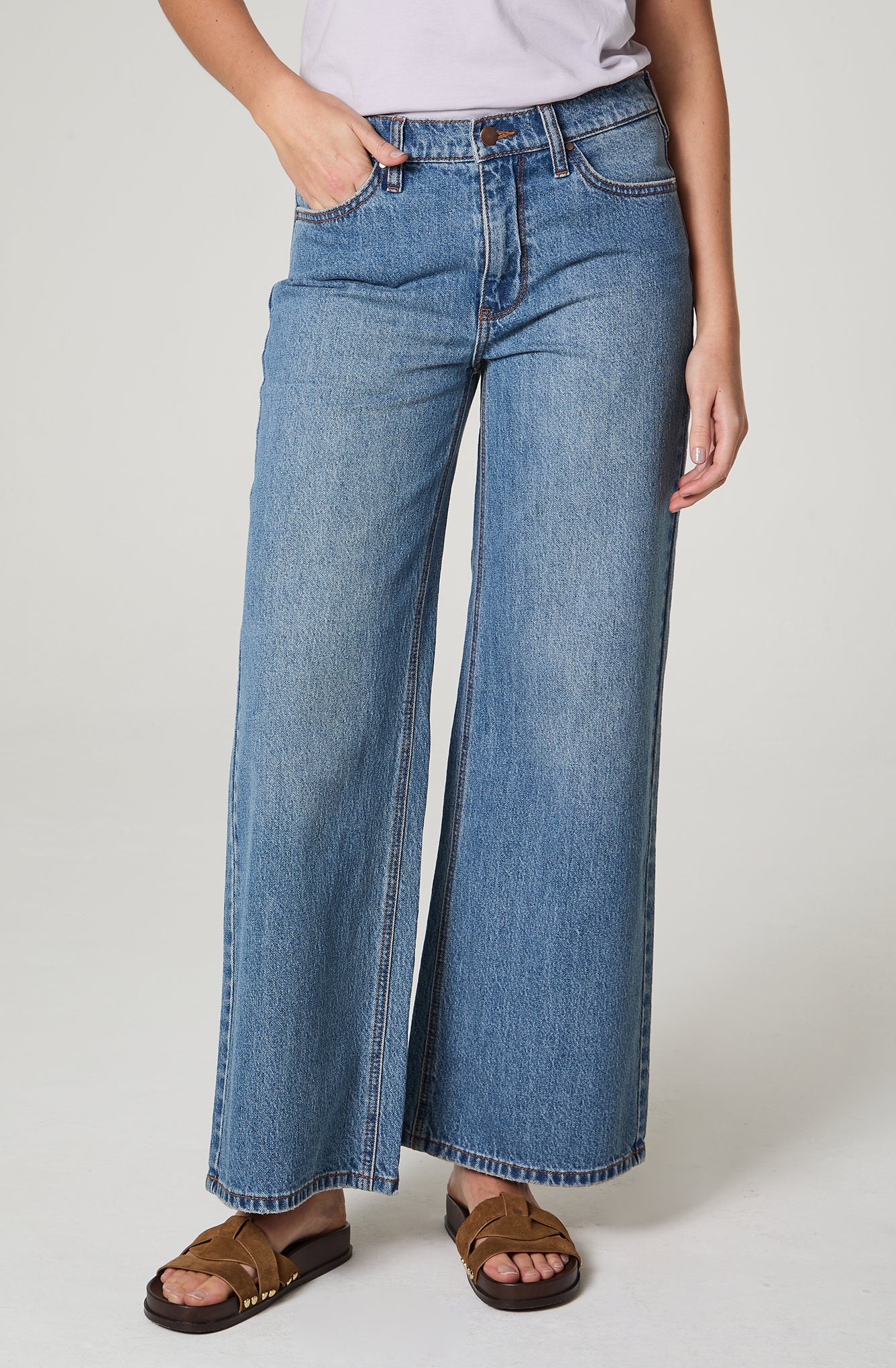 Jeans Mujer Baggy Baggy 100% Cotton Azul Medio