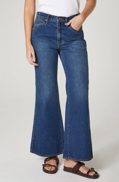 Jeans Mujer 70´Flare Flare 100% Cotton Azul Oscuro
