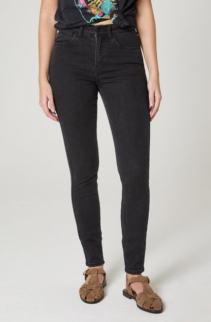 Jeans Mujer Tiro Alto Skinny Black Wash