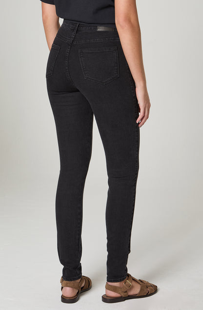Jeans Mujer Tiro Alto Skinny Black Wash