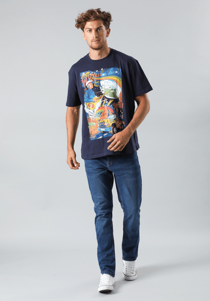Jeans Hombre Slim Straight Fit Mid