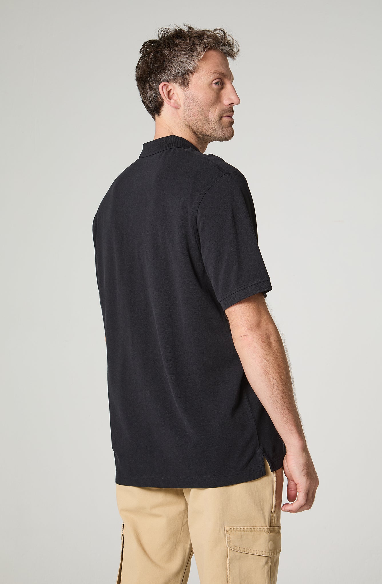 Polera Hombre Piqué  Regular Fit  Negro