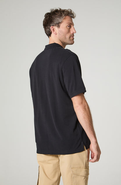 Polera Hombre Piqué  Regular Fit  Negro