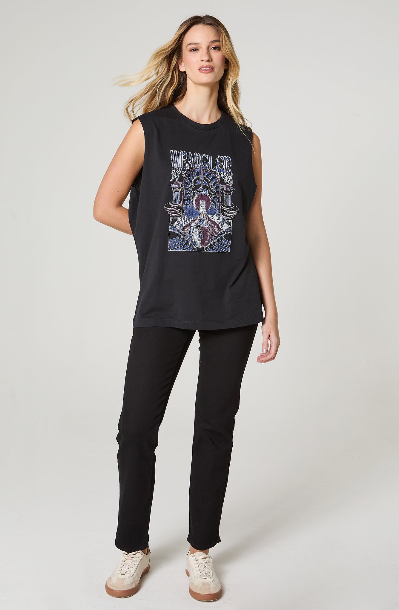 Polera Mujer Patch Regular Fit Negro