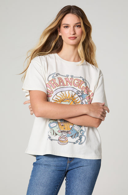 Polera Mujer Patch Frontal Oversize Blanco