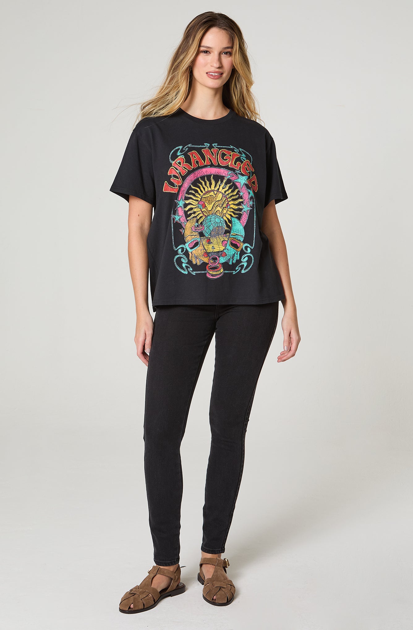 Polera Mujer Patch Oversize Fit Negro