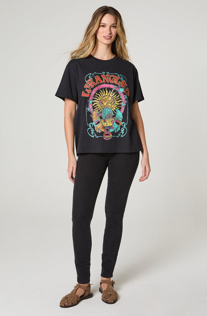 Polera Mujer Patch Oversize Fit Negro