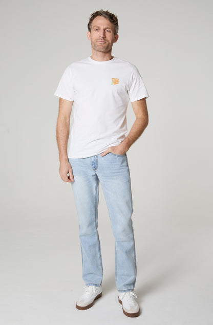 Polera Hombre Cuello Redondo Manga Corta Blanco