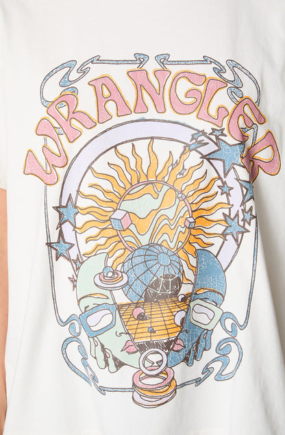 Polera Mujer Patch Frontal Oversize Blanco
