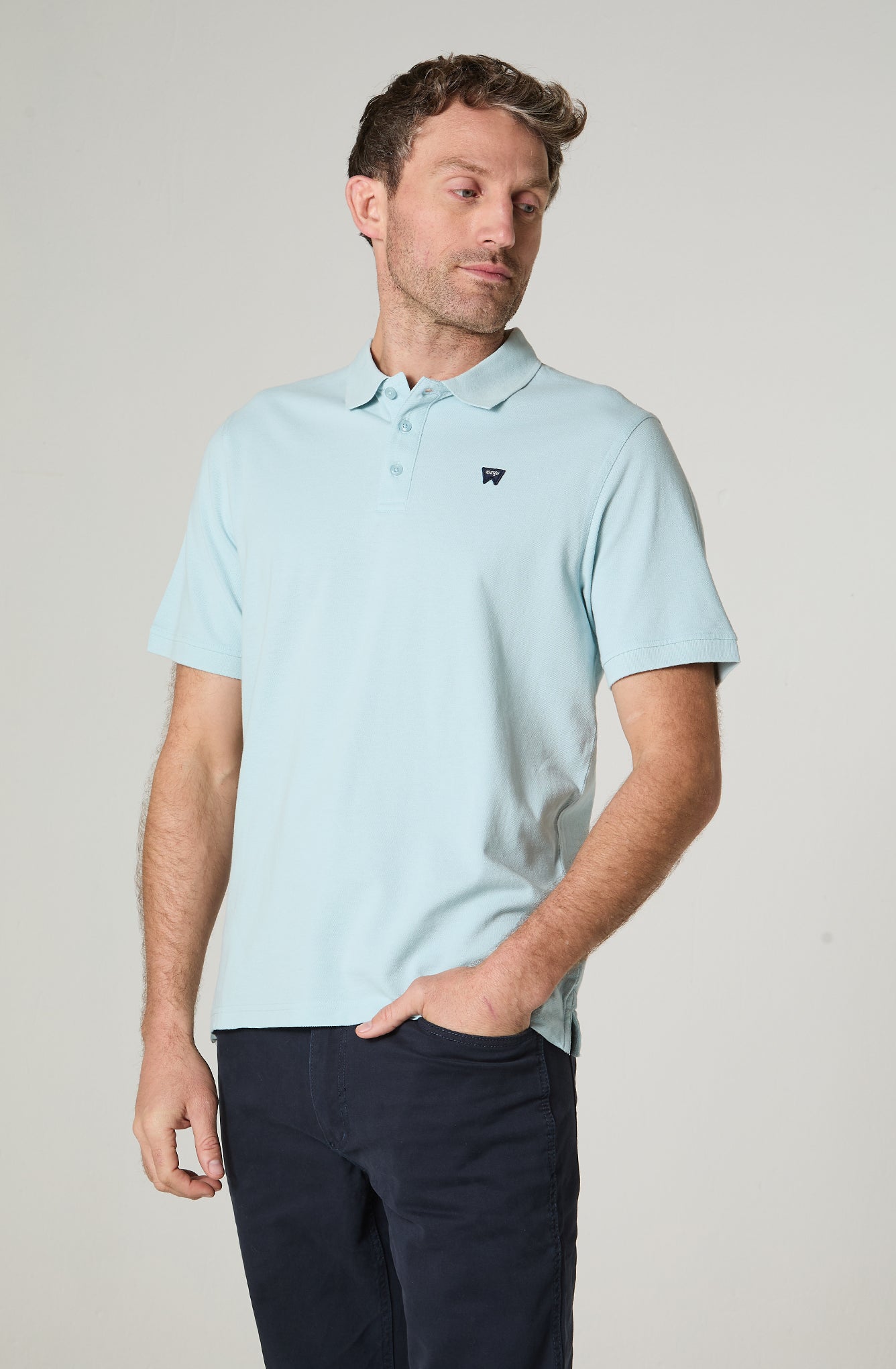 Polera Hombre Pique Regular Fit  Celeste