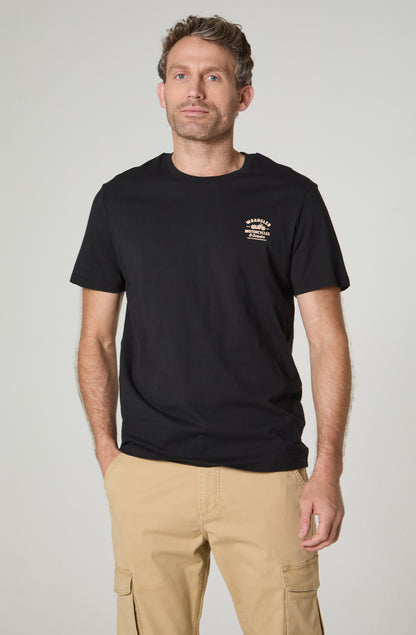 Polera Hombre Cuello Redondo Manga Corta Negro