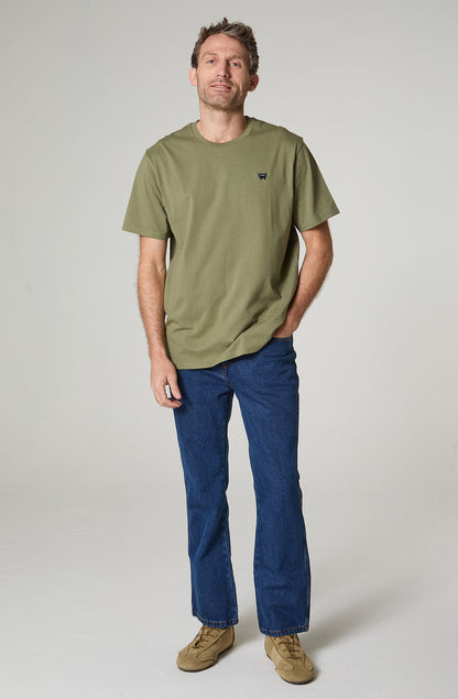 Polera Hombre Patch Regular Fit Verde Militar