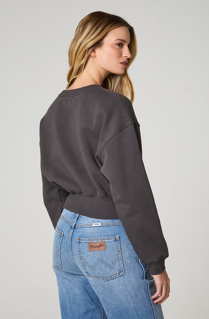 Poleron Mujer Cuello Redondo Relaxed Fit Negro