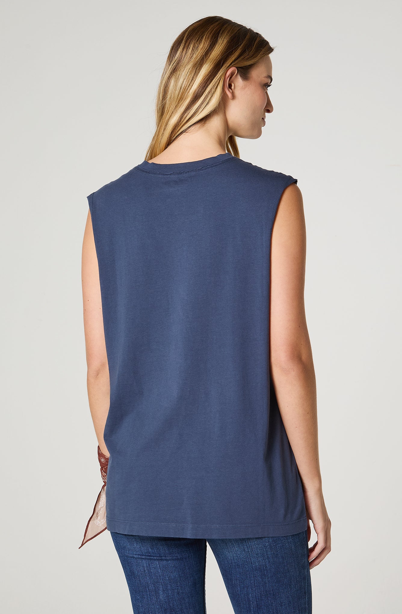Polera Mujer Patch Regular Fit Azul