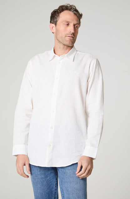 Camisa Hombre Lino Regular Fit Blanco