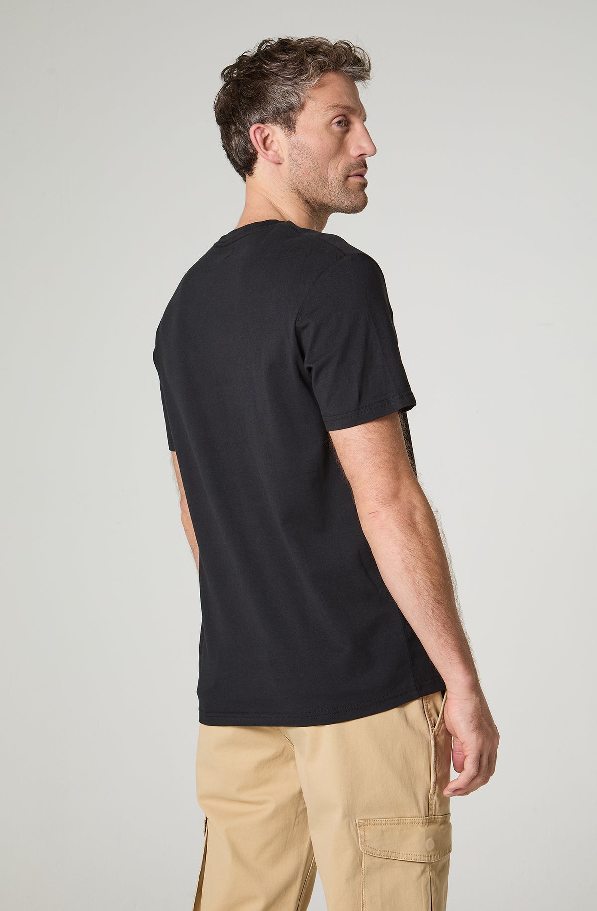 Polera Hombre Cuello Redondo Manga Corta Negro