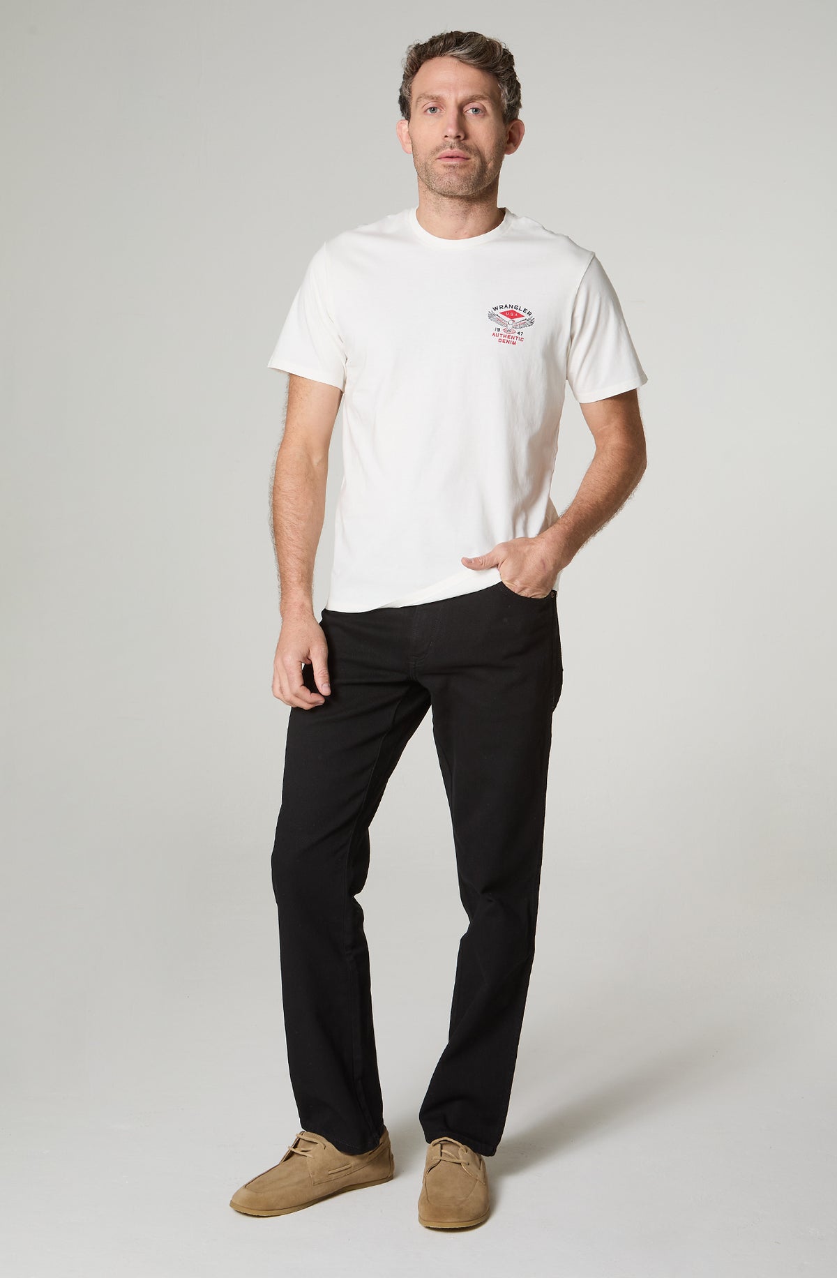 Polera Hombre Cuello Redondo Manga Corta Regular Fit 100% Cotton Blanco