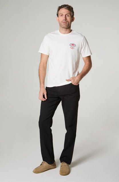 Polera Hombre Cuello Redondo Manga Corta Regular Fit 100% Cotton Blanco