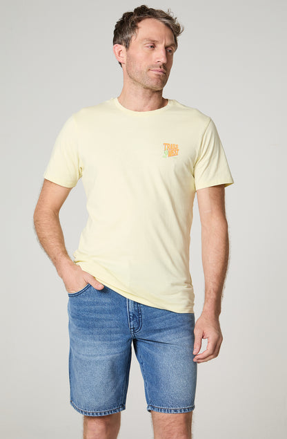 Polera Hombre Cuello Redondo Manga Corta Amarillo