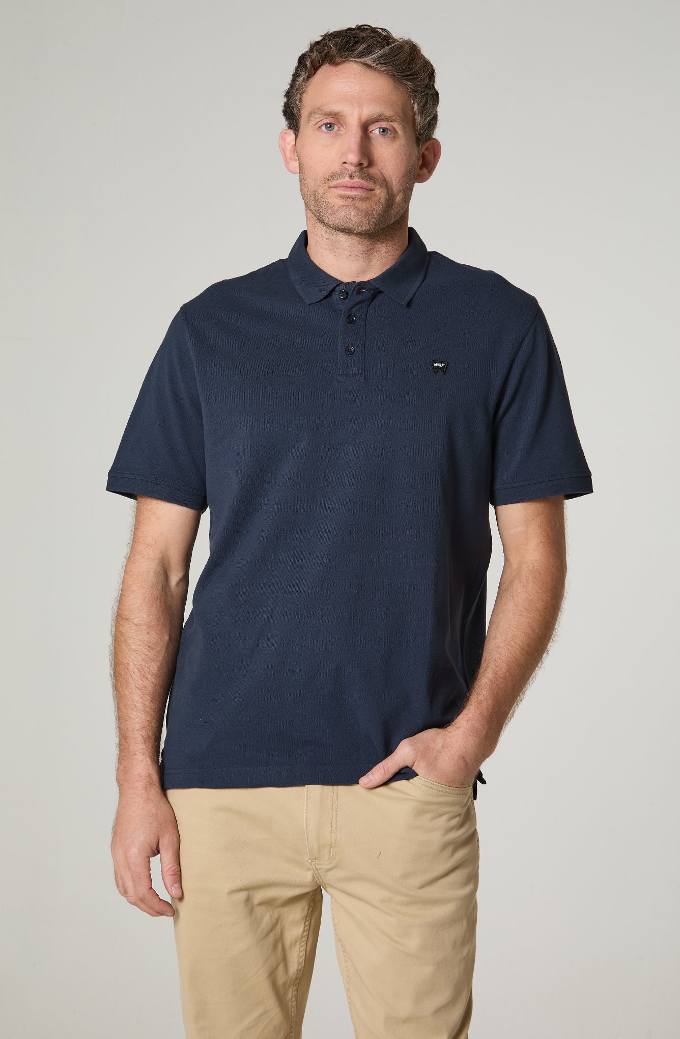 Polera Hombre Piqué M/C Regular Fit Azul