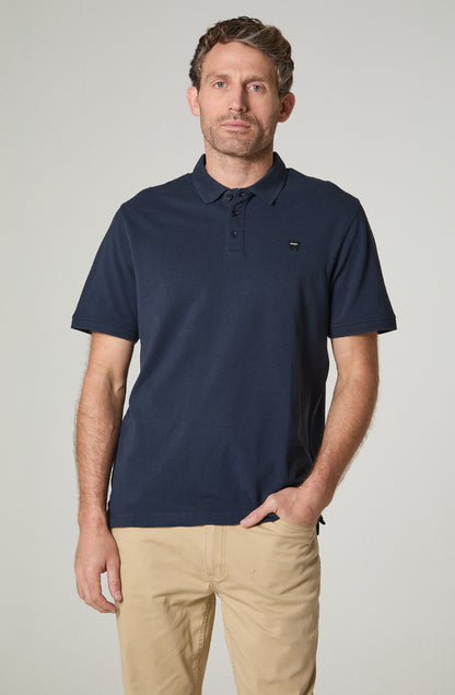 Polera Hombre Piqué M/C Regular Fit Azul