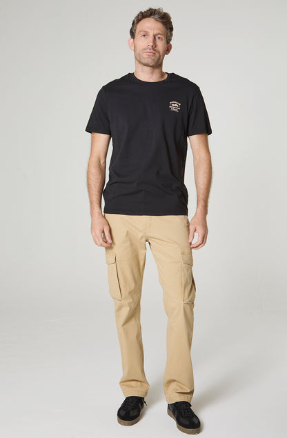 Polera Hombre Cuello Redondo Manga Corta Negro