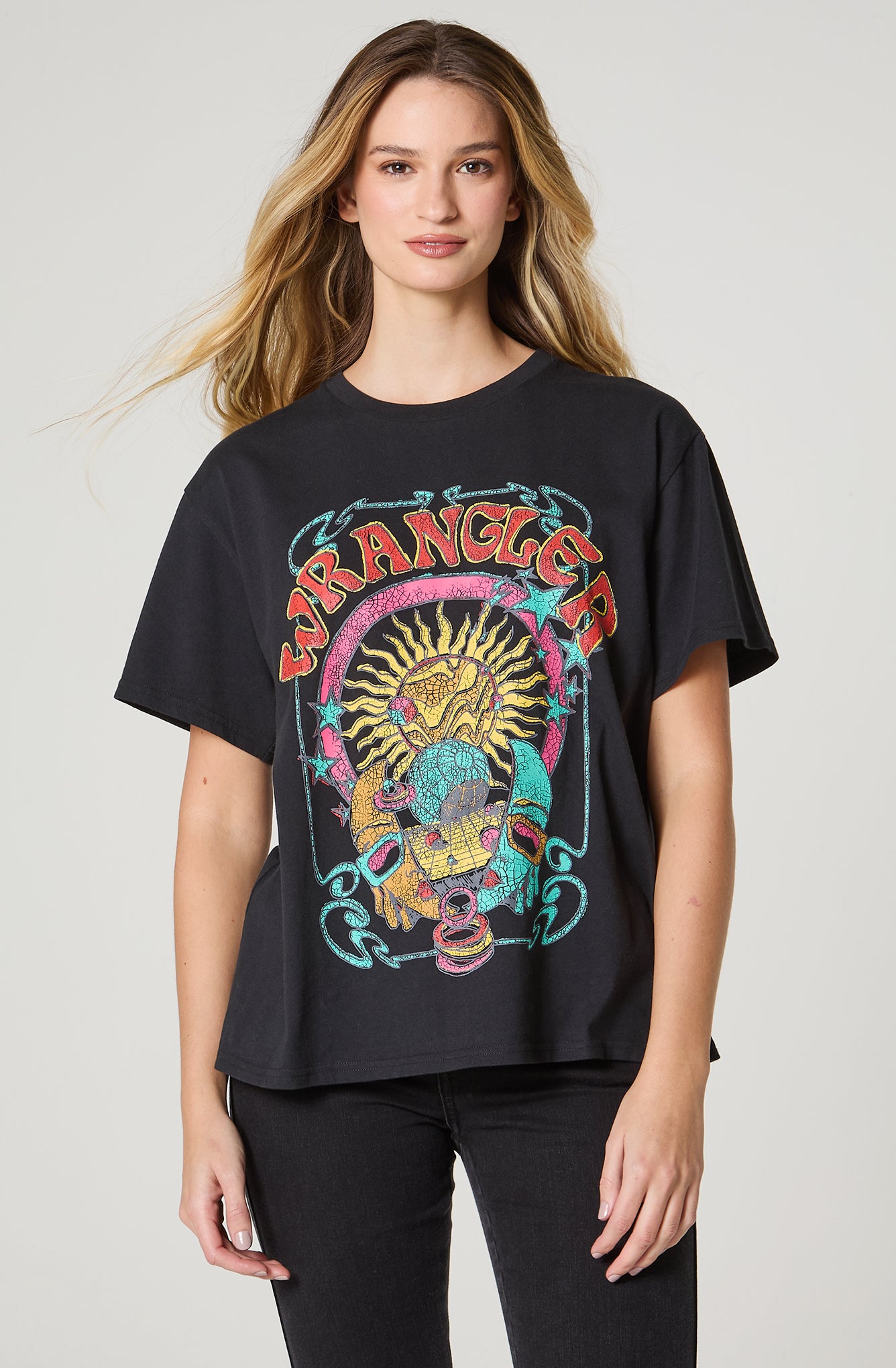 Polera Mujer Patch Oversize Fit Negro