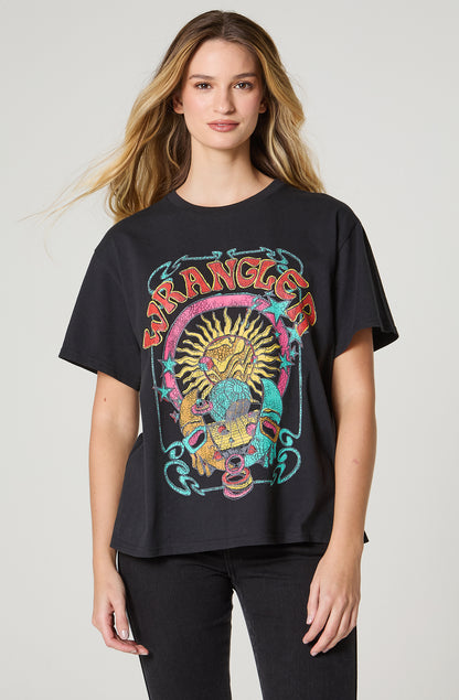 Polera Mujer Patch Oversize Fit Negro