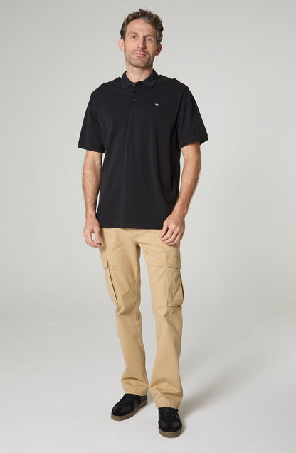 Polera Hombre Piqué  Regular Fit  Negro