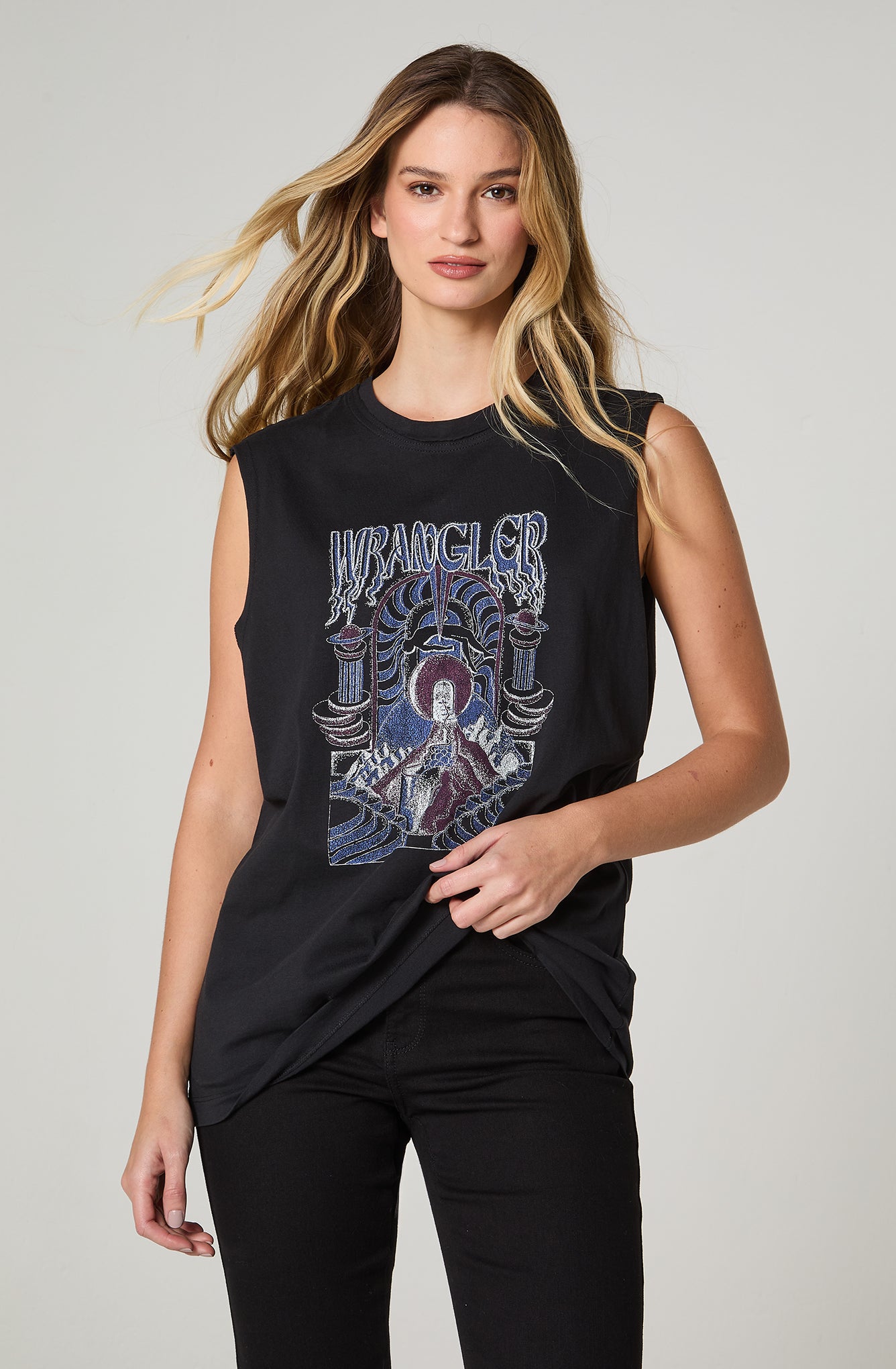 Polera Mujer Patch Regular Fit Negro
