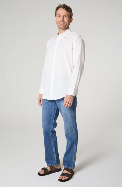 Camisa Hombre Lino Regular Fit Blanco