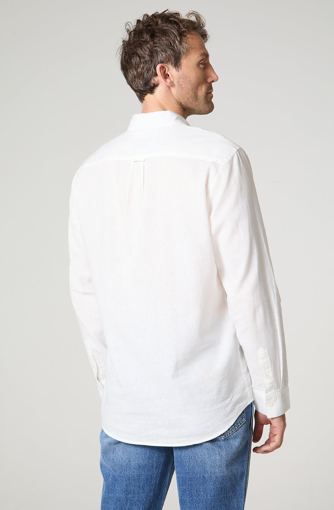 Camisa Hombre Lino Regular Fit Blanco