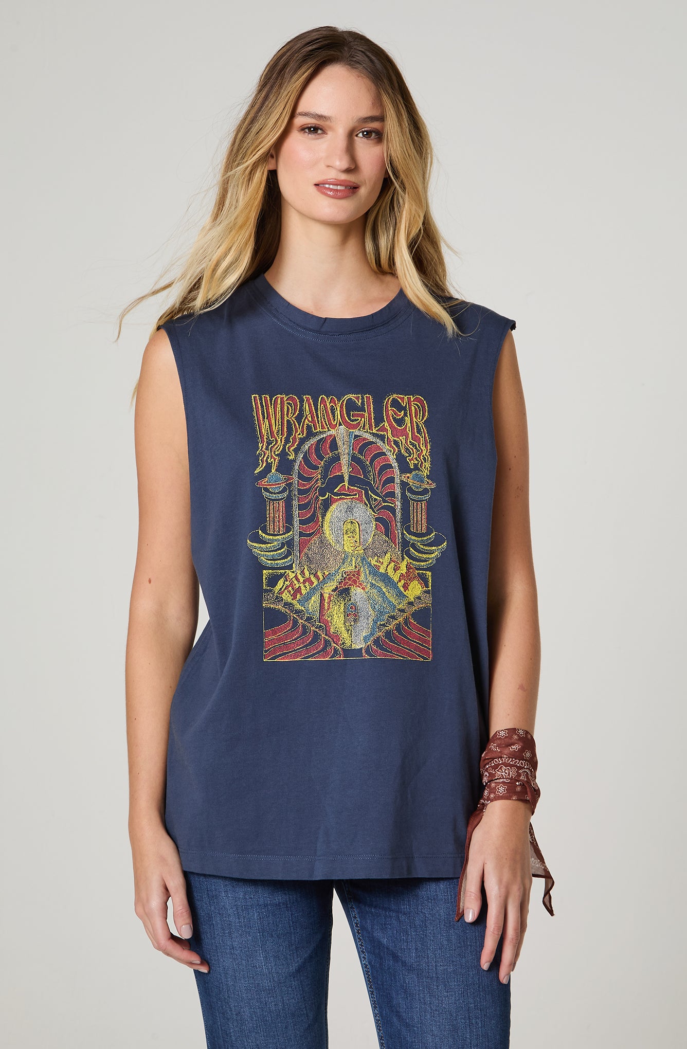 Polera Mujer Patch Regular Fit Azul