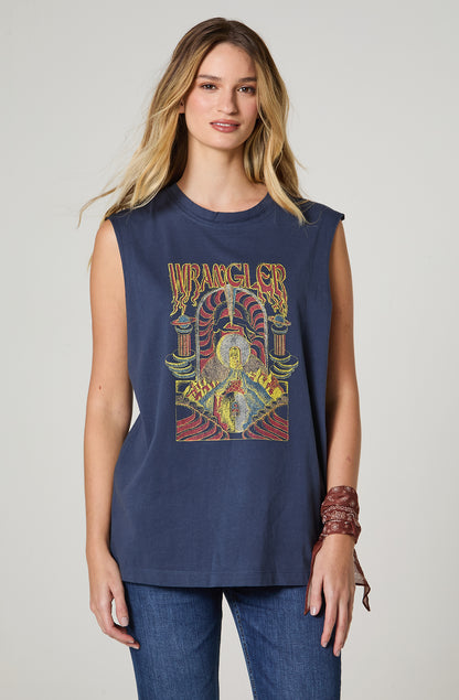 Polera Mujer Patch Regular Fit Azul