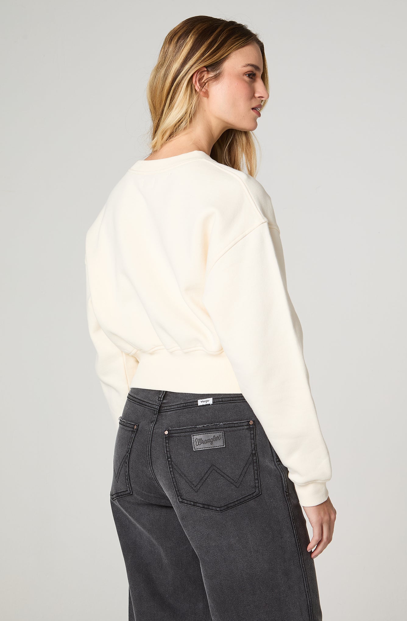 Poleron Mujer Cuello Redondo Relaxed Fit Blanco