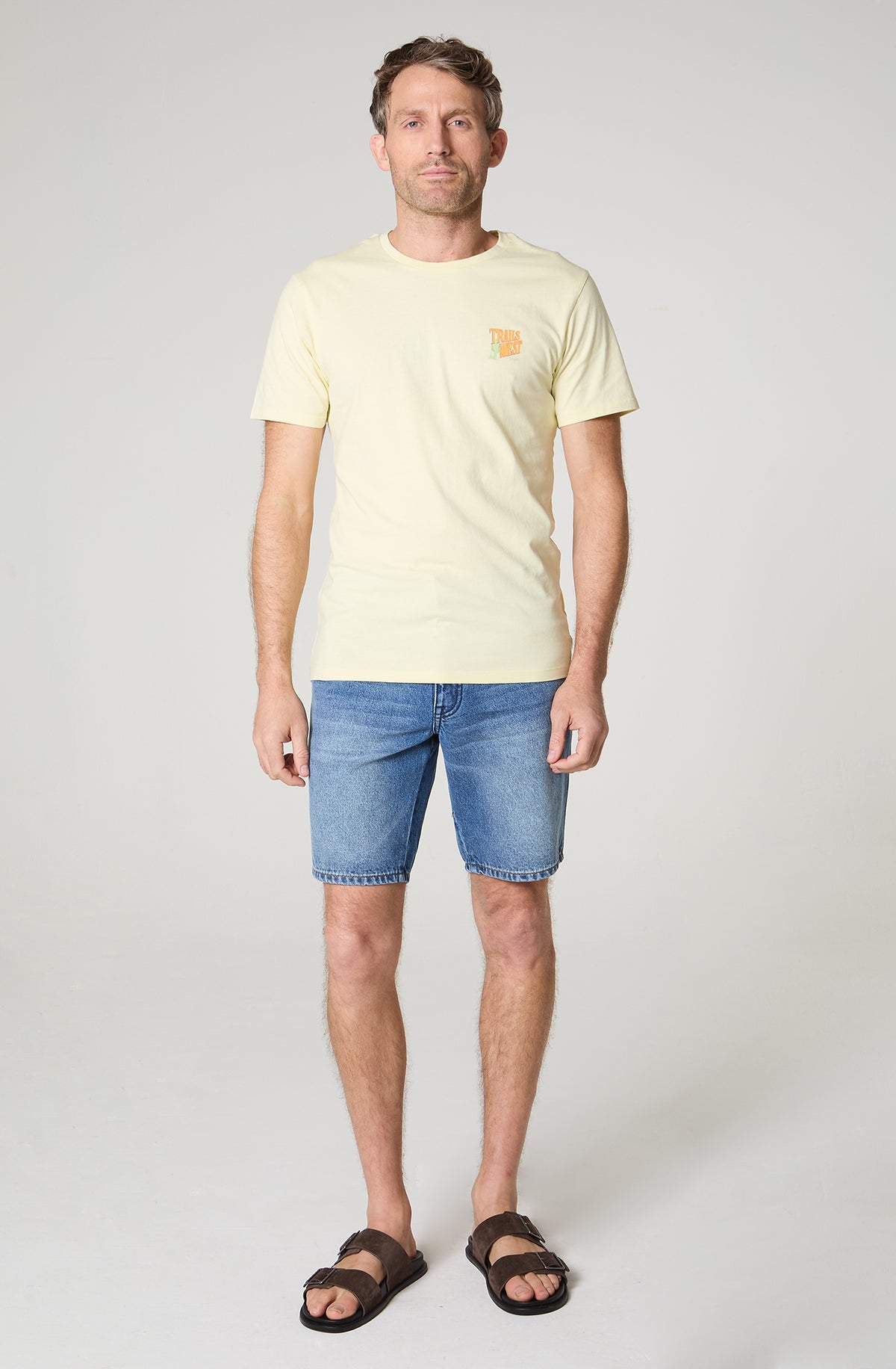 Polera Hombre Cuello Redondo Manga Corta Amarillo