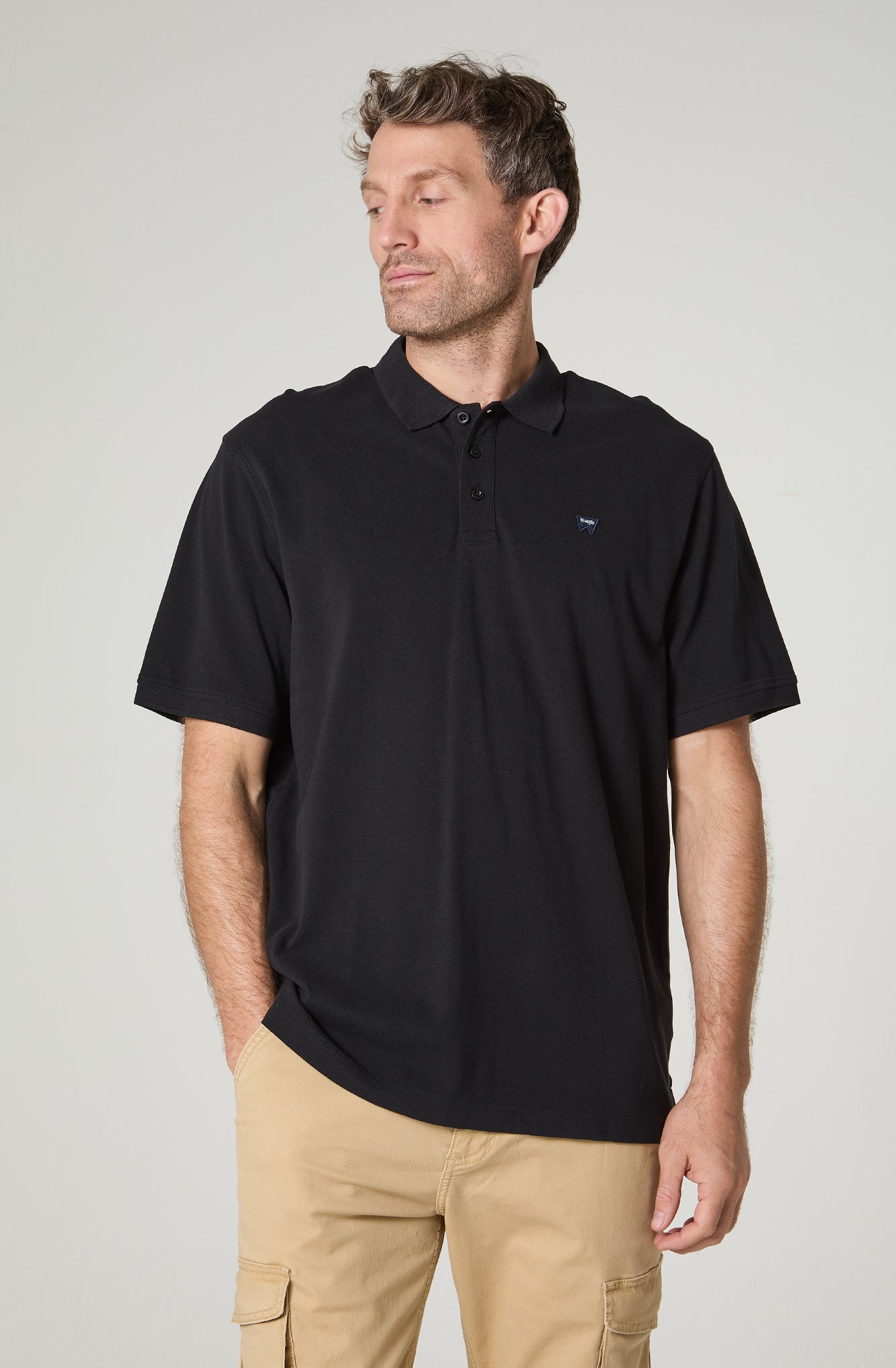 Polera Hombre Piqué  Regular Fit  Negro